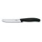 Victorinox Swiss Classic Tomaten- und Tafelmesser 6.7833 mit schwarzem Polypropylen-Griff und ca. 11 cm Wellenschliff-Klinge.