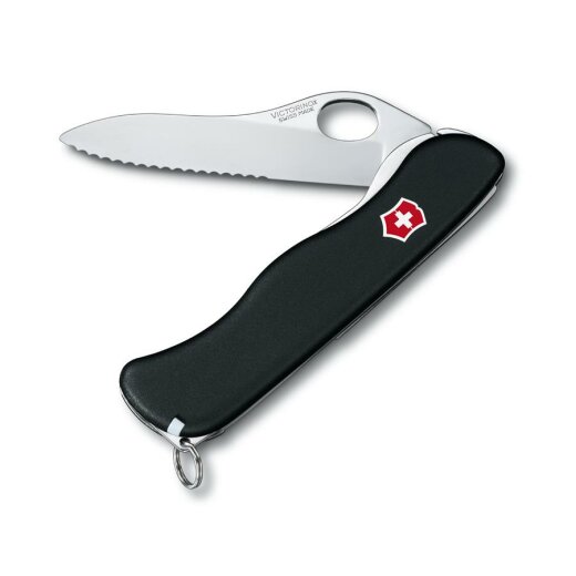 Victorinox Sentinel One Hand , wellenschliff - schwarz