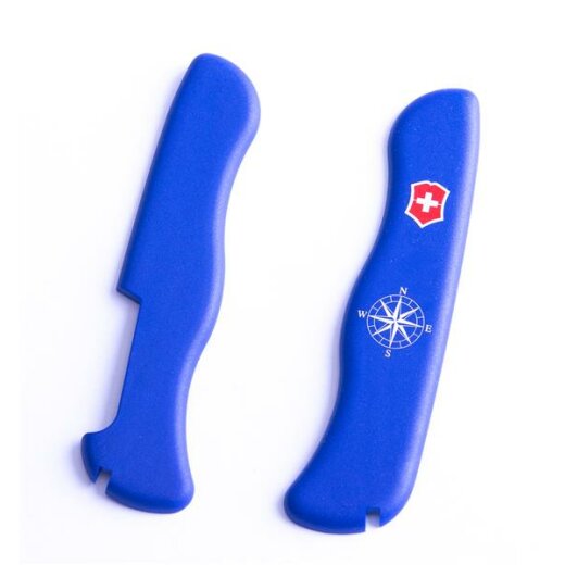 Griffschalen ,blau mit Windrose 111 mm , für Linerlock (Modelle mit Korkenzieher) bedruckt