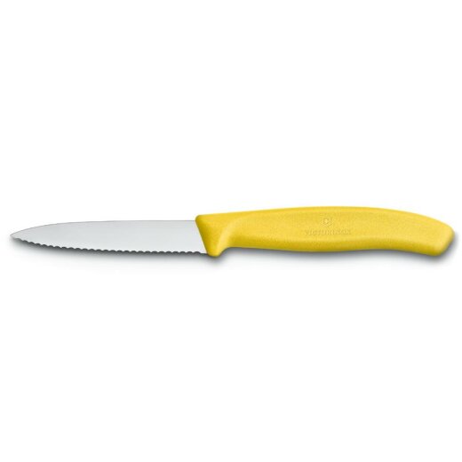Victorinox Gemüsemesser,8 cm mit Wellenschliff - gelb