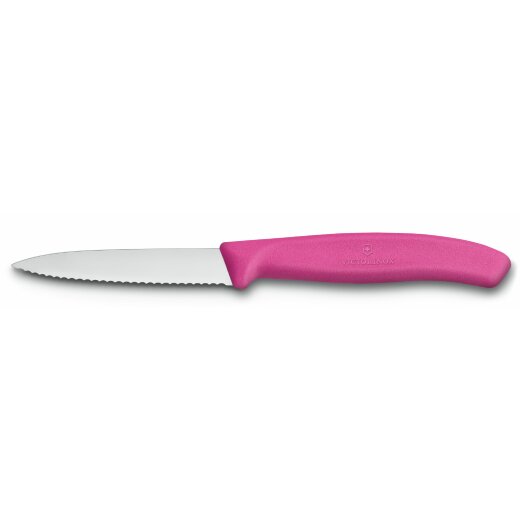 Victorinox Gemüsemesser,8 cm mit Wellenschliff - pink