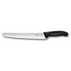 SwissClassic, Konditormesser, Wellenschliff, 26cm, schwarz