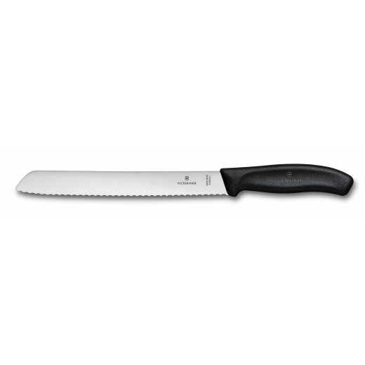 Victorinox SwissClassic, Brotmesser, Wellenschliff ,21 cm , schwarz