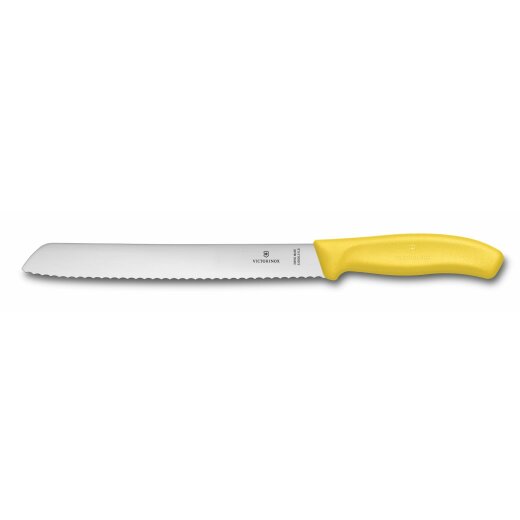 Victorinox SwissClassic, Brotmesser, Wellenschliff ,21 cm , gelb