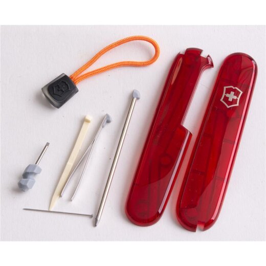 Victorinox Schalen Ersatzteil Set - Plus - mit oranger Kordel - für 91er Messer