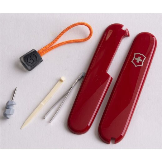 Victorinox Schalen Ersatzteil Set - mit oranger Kordel - für 91er Messer