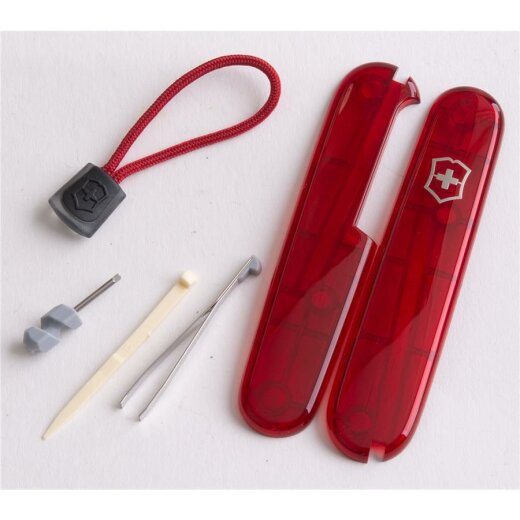 Victorinox Schalen Ersatzteil Set - mit roter Kordel - für 91er Messer