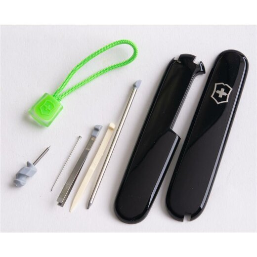 Victorinox Schalen Ersatzteil Set - Plus - mit grüner Kordel - für 91er Messer