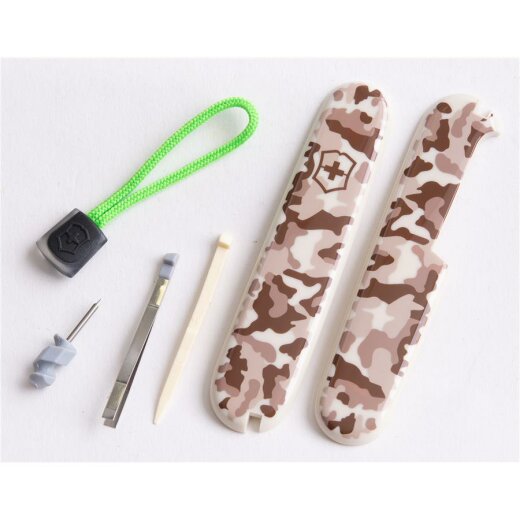 Victorinox Schalen Ersatzteil Set - mit grün/schwarzer Kordel - für 91er Messer