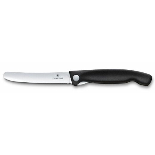 Swiss Classic Faltbares Gemüsemesser - gerader Schliff -  schwarz
