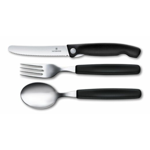Swiss Classic Besteck-Set ,3 teilig - schwarz