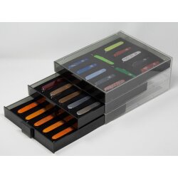 Lindner Sammelbox Rauchglas Black Samt  für 12...