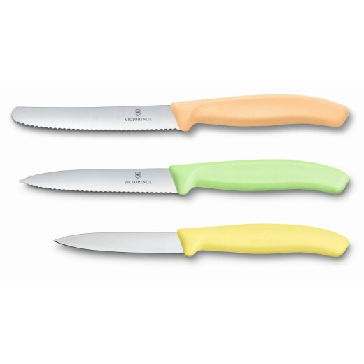Swiss Classic Gemüsemesser-Set, 3-teilig, hellgelb, hellgrün ,hellorange