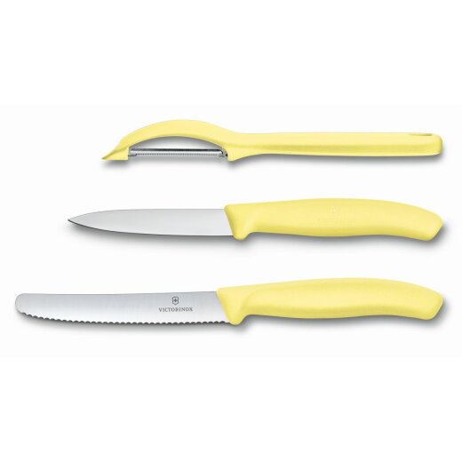Swiss Classic Gemüsemesser-Set, 3-teilig, hellgelb