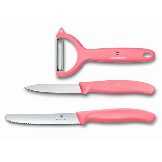 Swiss Classic Gemüsemesser-Set, 3-teilig, hellrot