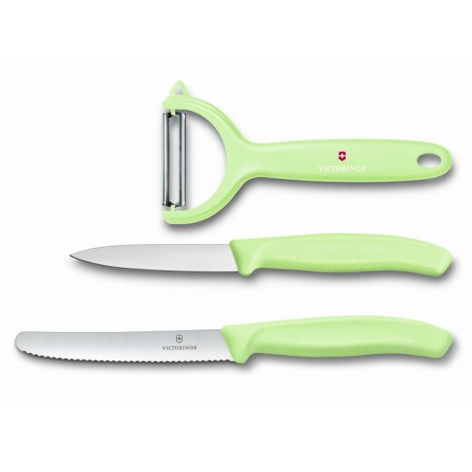 Swiss Classic Gemüsemesser-Set, 3-teilig, hellgrün