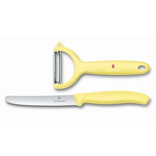 Swiss Classic Gemüsemesser-Set, 2-teilig, hellgelb