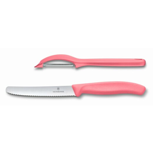 Swiss Classic Gemüsemesser-Set, 2-teilig, hellrot