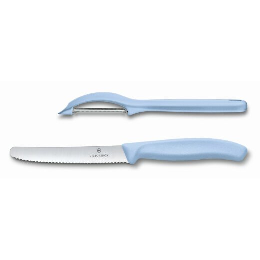 Swiss Classic Gemüsemesser-Set, 2-teilig, hellblau