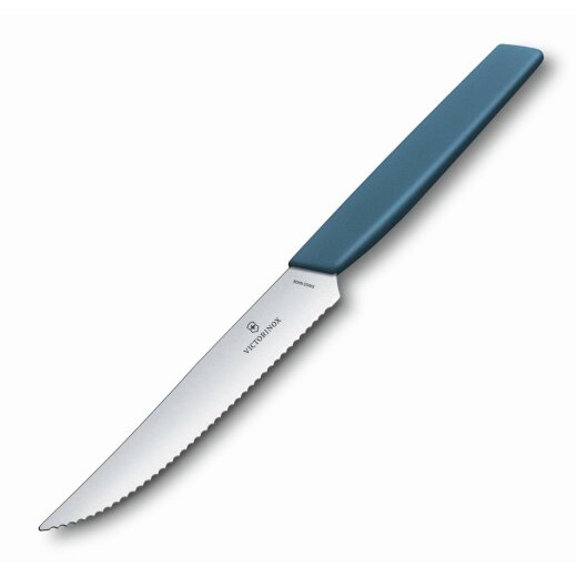 Victorinox Swiss Modern Steak- & Pizzamesser, 12 cm ,Kornblumen-blau