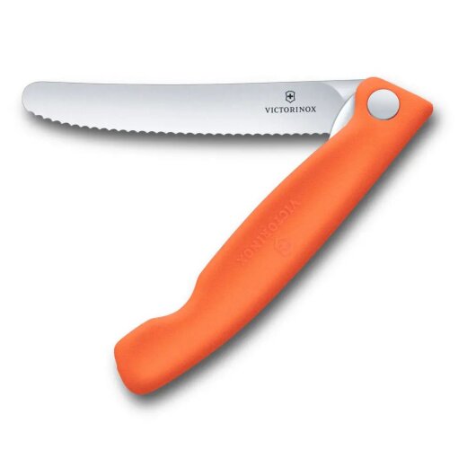 Picknickmesser mit Wellenschliff,orange
